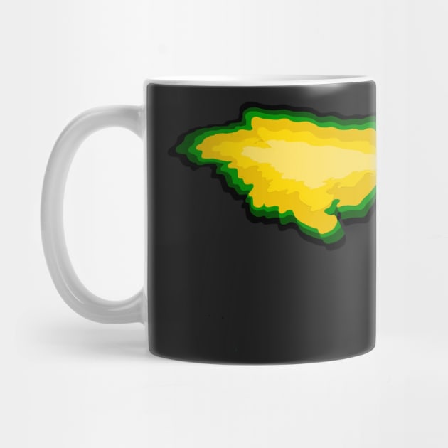 Jamaica  map of Jamaica  in the colors of the Jamaican flag black green and gold by Artonmytee